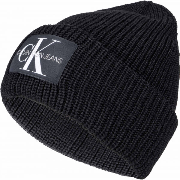 Calvin Klein MONOGRAM BEANIE WL Zimní čepice, černá, velikost